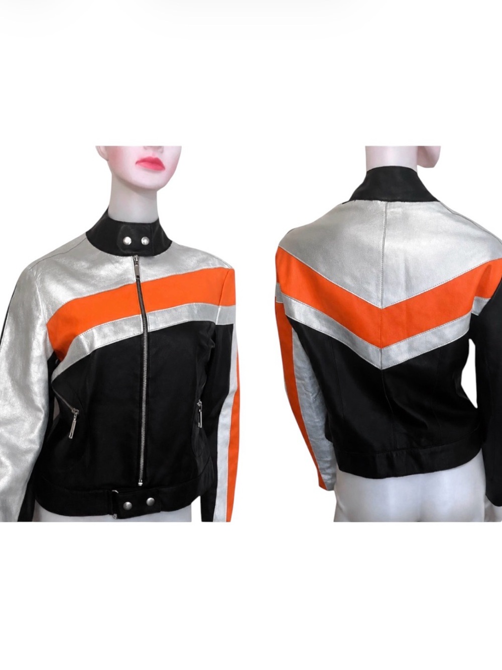 NWOT Rare Vintage 1990s Bebe Sport 100% Genuine Leather Jacket Size S